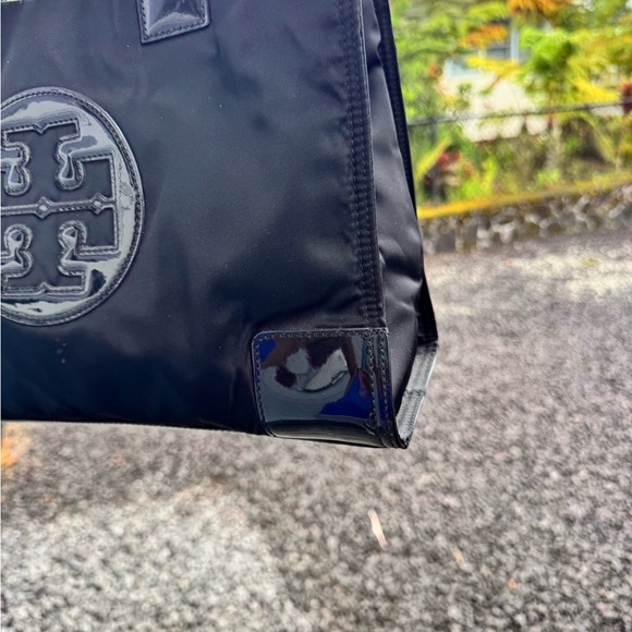 Tory Burch Black Patent Leather Trim Nylon Tote 14” L x 11” H x 5” D, 8.5” - Picture 8 of 14
